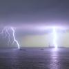 Lightning strikes New York Harbor during Thursday's storm
